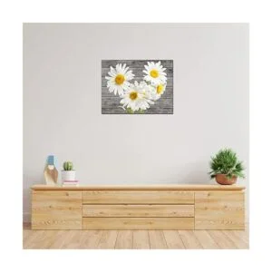 Cuadro de flores de margaritas blancas para dormitorio_5