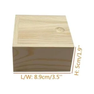 Long TAO 4 cajas de madera cuadradas de 3.1 x 3.1 x 1.6_2