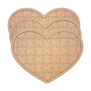 Paquete de 3 rompecabezas de madera en blanco en forma de_3