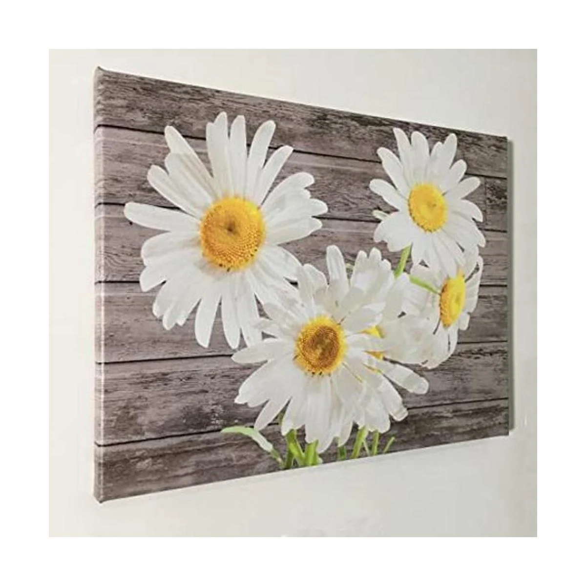 Cuadro de flores de margaritas blancas para dormitorio_1