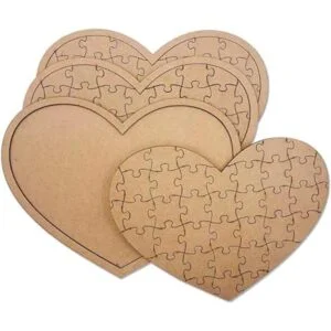 Paquete de 3 rompecabezas de madera en blanco en forma de_5