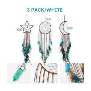 3 piezas atrapasueños luna sol hecho a mano diseño_3