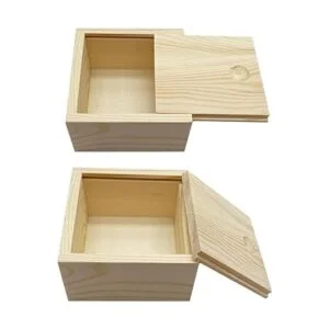 Long TAO 4 cajas de madera cuadradas de 3.1 x 3.1 x 1.6_3