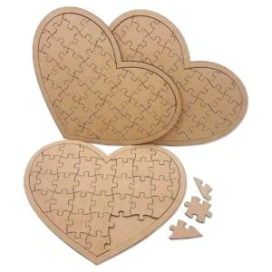 Paquete de 3 rompecabezas de madera en blanco en forma de_4