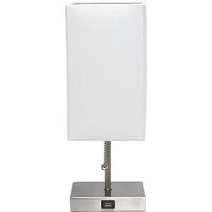Simple Designs LT1087WHT Lámpara de mesa base de níquel_7