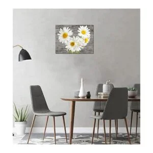 Cuadro de flores de margaritas blancas para dormitorio_4