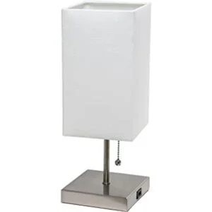 Simple Designs LT1087WHT Lámpara de mesa base de níquel_1