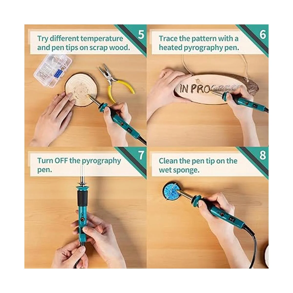 YIHUA 930IV Kit de bolígrafo de combustión de madera de_5