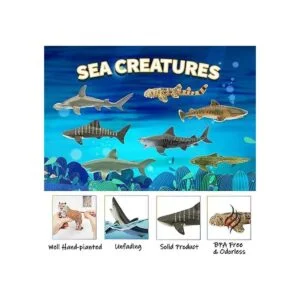TOYMANY 8 piezas de juguetes de tiburón figuras de_3