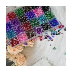 Huisipool 1920 cuentas de vidrio de 8 colores para hacer_3