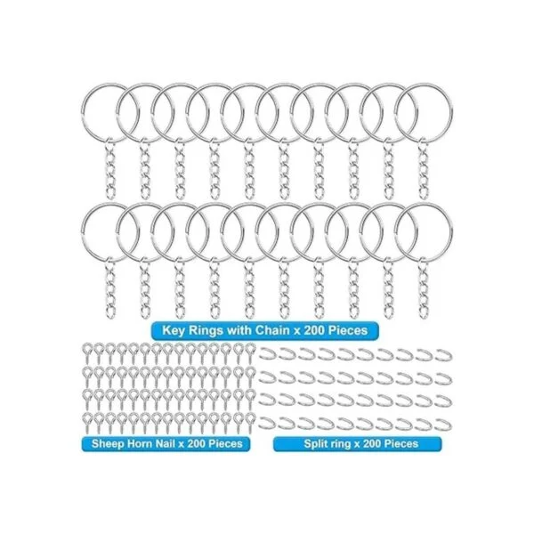 600 llaveros de 200 anillos de llavero de 0.984 in con_3
