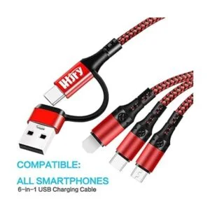 LHJRY Cable de carga múltiple 6 en 1 paquete de 3 cables_2