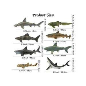 TOYMANY 8 piezas de juguetes de tiburón figuras de_5