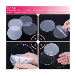 Audab 30 unidades de discos de acrílico transparentes con_5