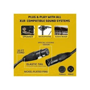 BRENDAZ XLR M a XLR F cable de micrófono compatible para_2