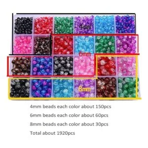 Huisipool 1920 cuentas de vidrio de 8 colores para hacer_2