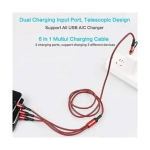 LHJRY Cable de carga múltiple 6 en 1 paquete de 3 cables_4