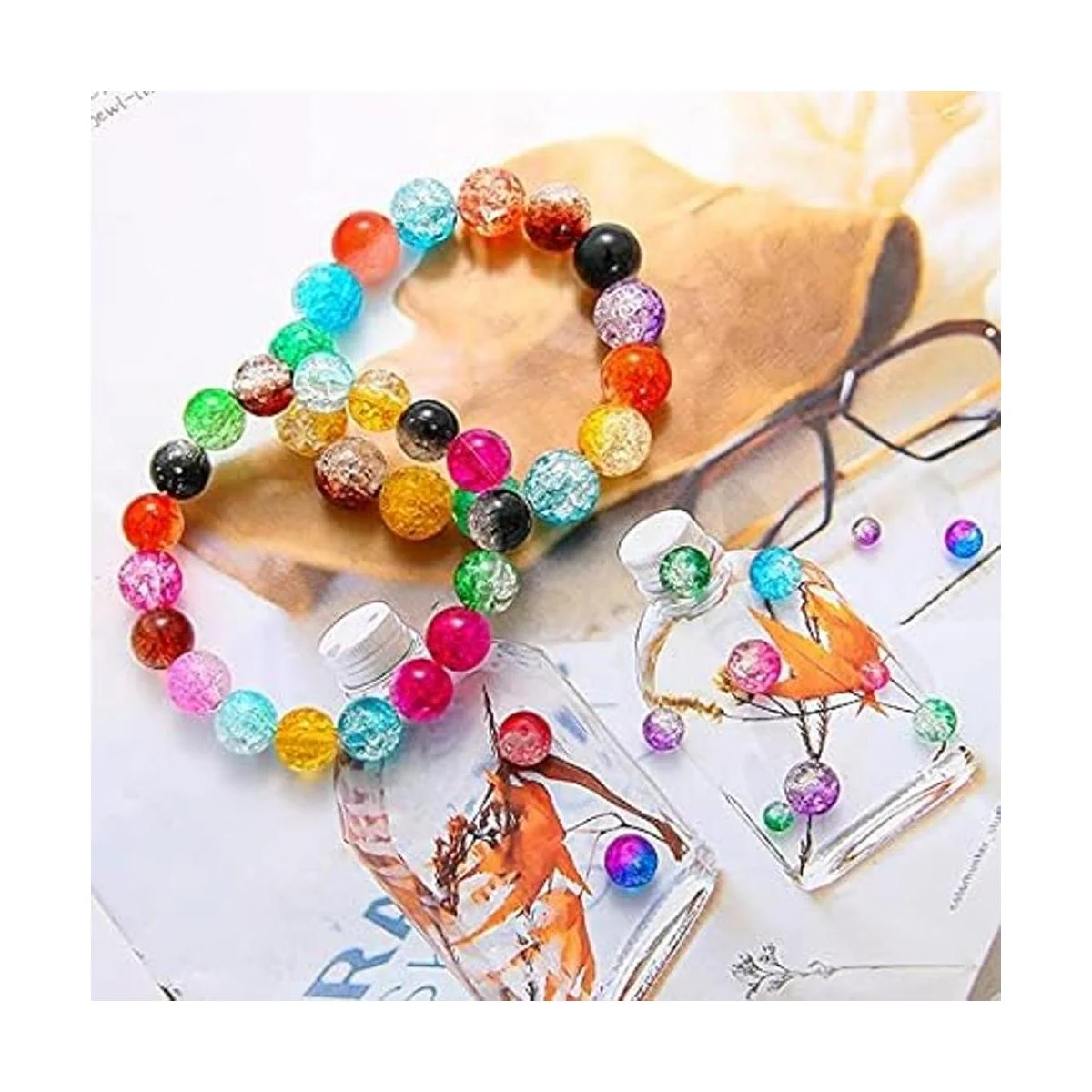 Huisipool 1920 cuentas de vidrio de 8 colores para hacer_6