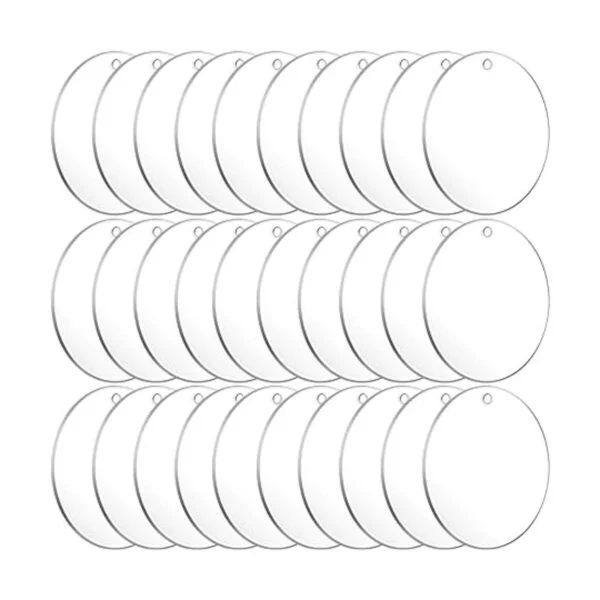 Audab 30 unidades de discos de acrílico transparentes con_1