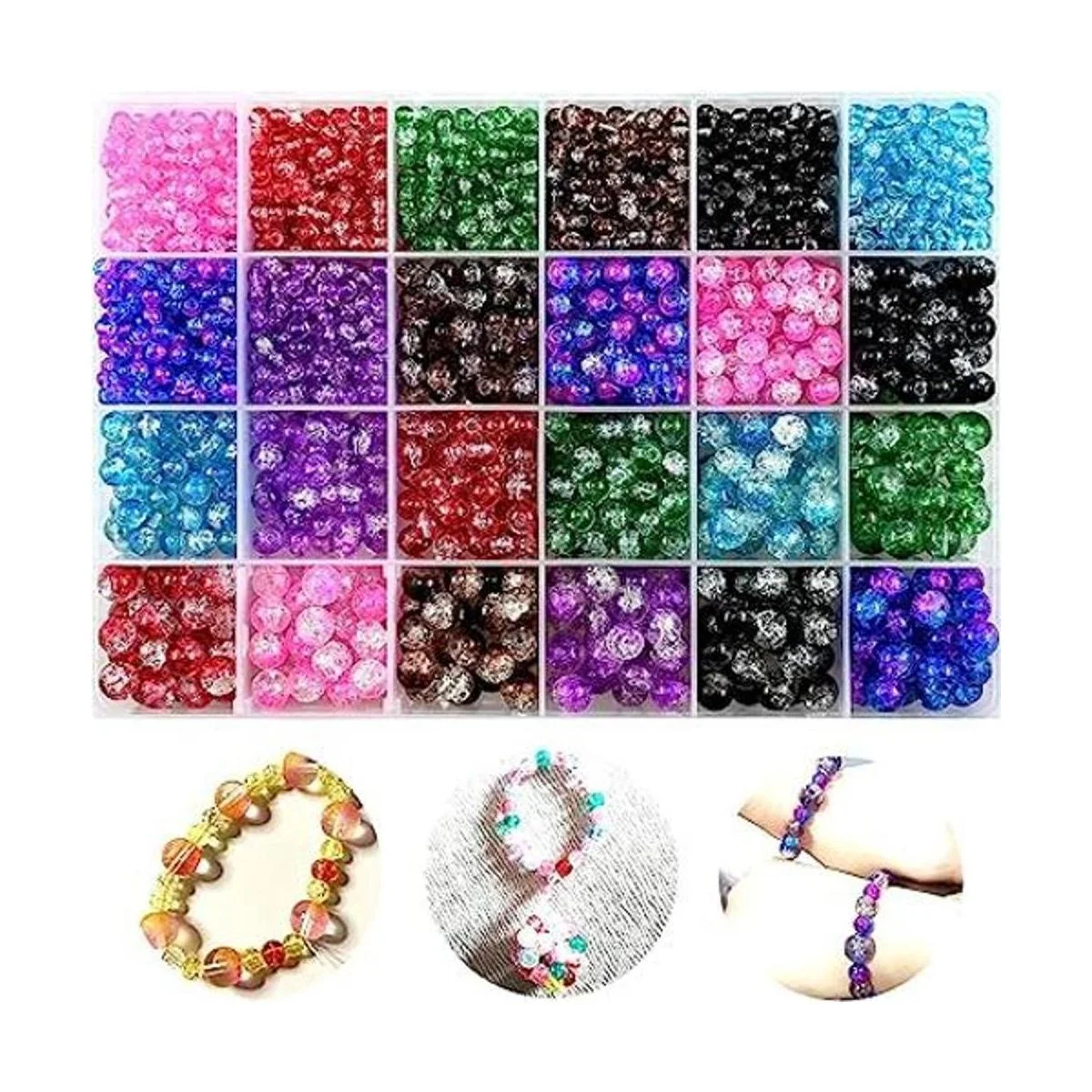 Huisipool 1920 cuentas de vidrio de 8 colores para hacer_1