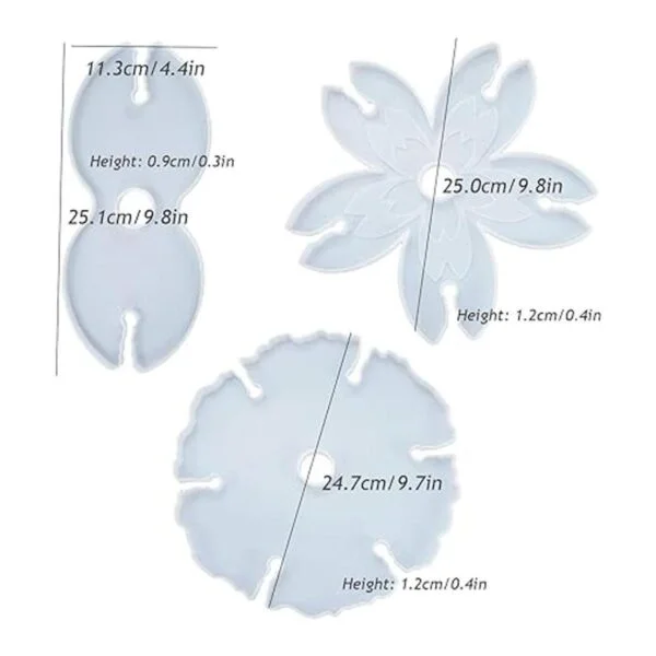 Juego de moldes de resina de silicona para vino 3 piezas_6