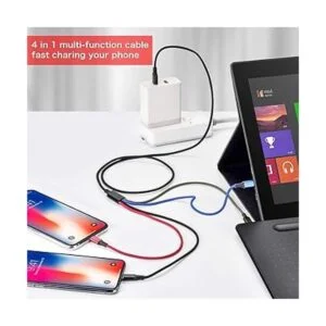 Paquete de 3 cables de carga USB 4A Minlu 4 en 1 cable de_4