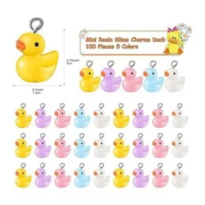 100 abalorios de resina con forma de pato 5 colores_3