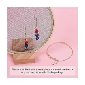 Beadthoven 100 colgantes de esmalte de flores rosadas_6