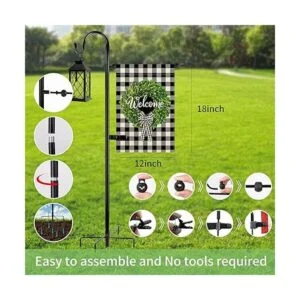 Soporte para bandera de jardín y ganchos de pastor 48_4