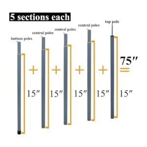 BATDIYOW Postes de tienda de campaña ligeros ajustables_2