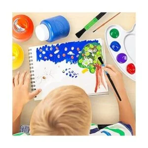 Pintura lavable para niños 6 unidades 9 pinceles paleta_6