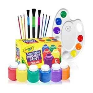 Pintura lavable para niños 6 unidades 9 pinceles paleta_1