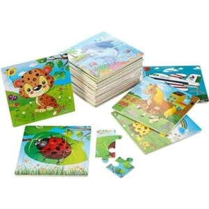 Yopay Paquete de 24 rompecabezas de madera para niños_5