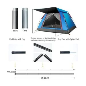BATDIYOW Postes de tienda de campaña ligeros ajustables_5