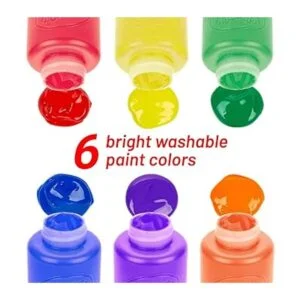 Pintura lavable para niños 6 unidades 9 pinceles paleta_3