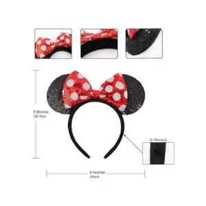 Diademas de lazo con orejas de ratón 2 piezas de diadema_3