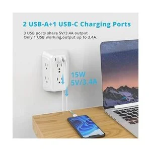 Cargador de pared USB protector de sobretensiones_3