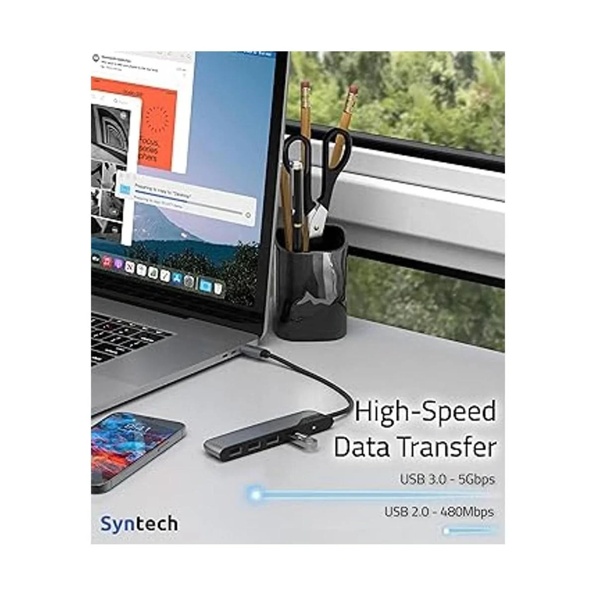 Hub USB C a USB 4 puertos Syntech tipo C a USB 3.0 Hub_6