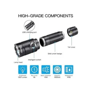 Linterna UV de 395 nm linterna recargable de luz negra_6