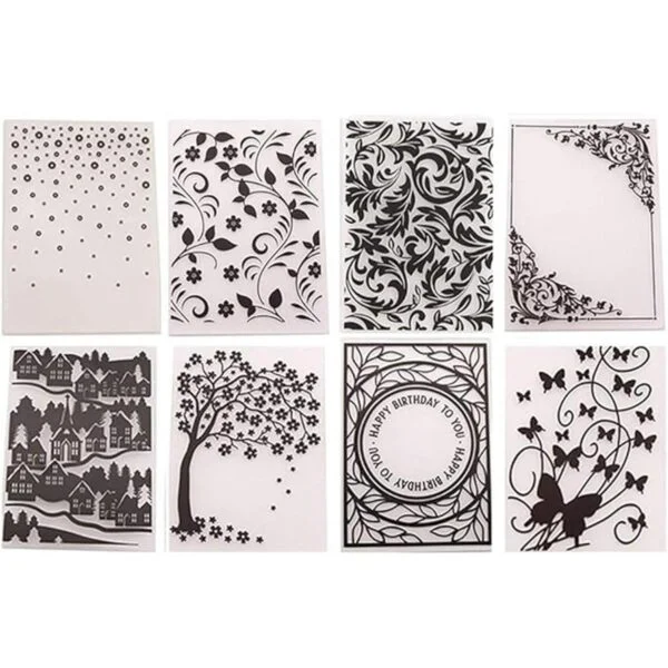 8 unids flor hoja mariposa plástico repujado carpetas DIY_1