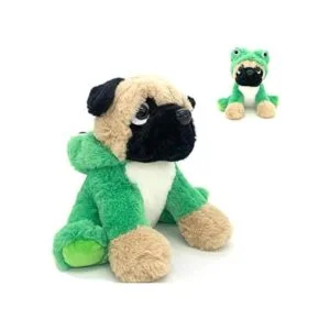 Animal de peluche Pug disfrazado de rana juguete suave de_1