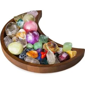 Bandeja de luna con soporte de cristal para piedras_1