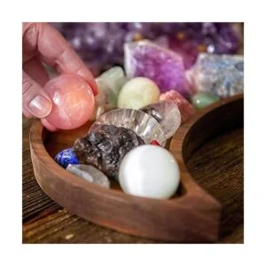 Bandeja de luna con soporte de cristal para piedras_5