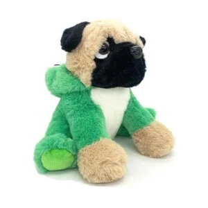 Animal de peluche Pug disfrazado de rana juguete suave de_3
