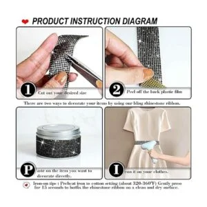 Locacrystal Cinta autoadhesiva de diamantes de imitación_2