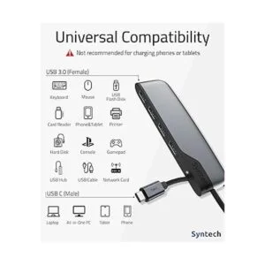 Hub USB C a USB 4 puertos Syntech tipo C a USB 3.0 Hub_4