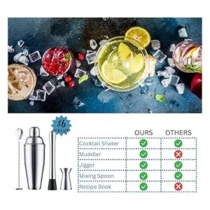 Juego de coctelera de 24 onzas herramientas de bar_2