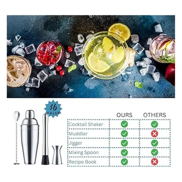 Juego de coctelera de 24 onzas herramientas de bar_2