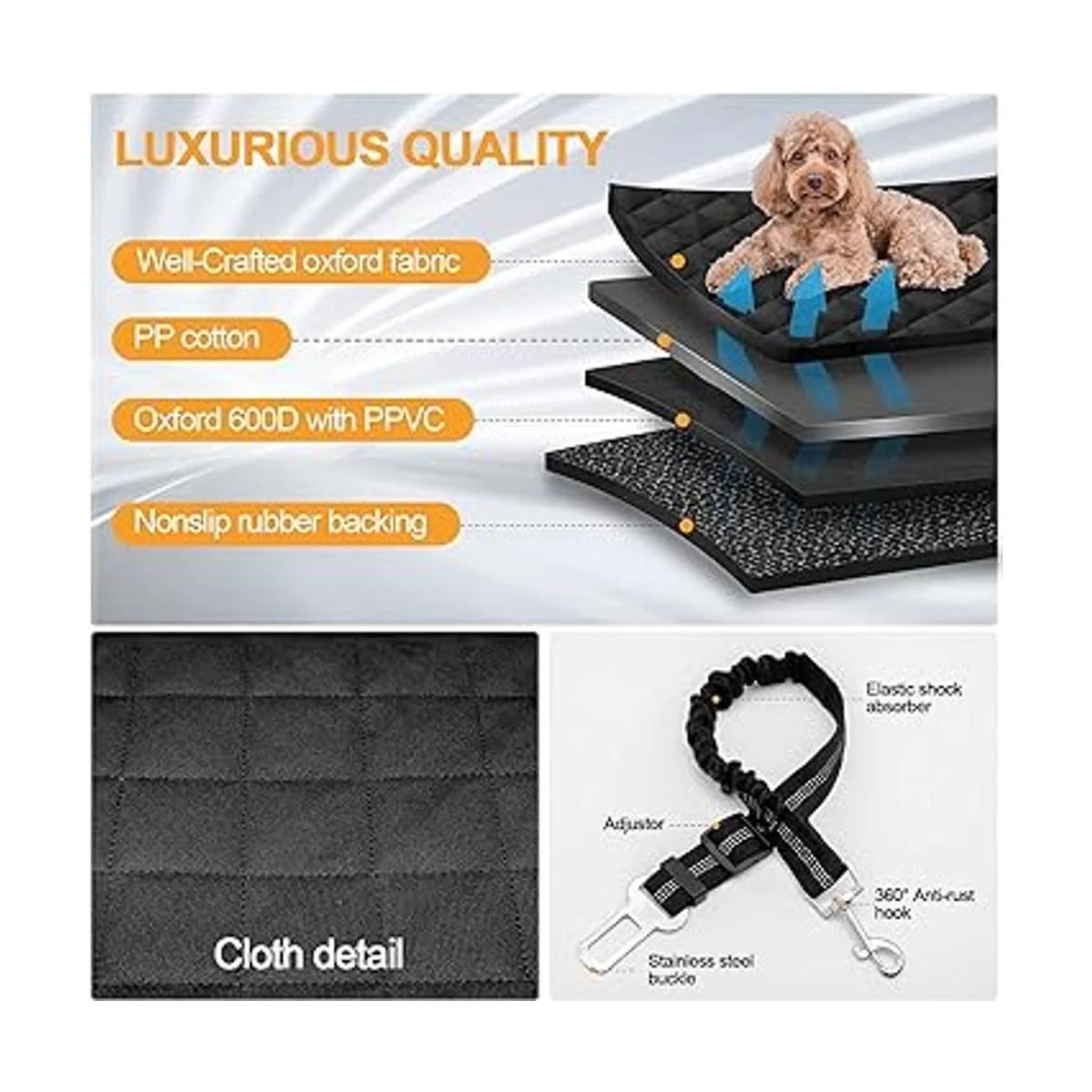 Funda de asiento delantero para perros para coche_5