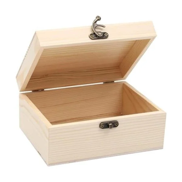 VIKOS Products Paquete de 2 cajas de madera sin pintar sin_2